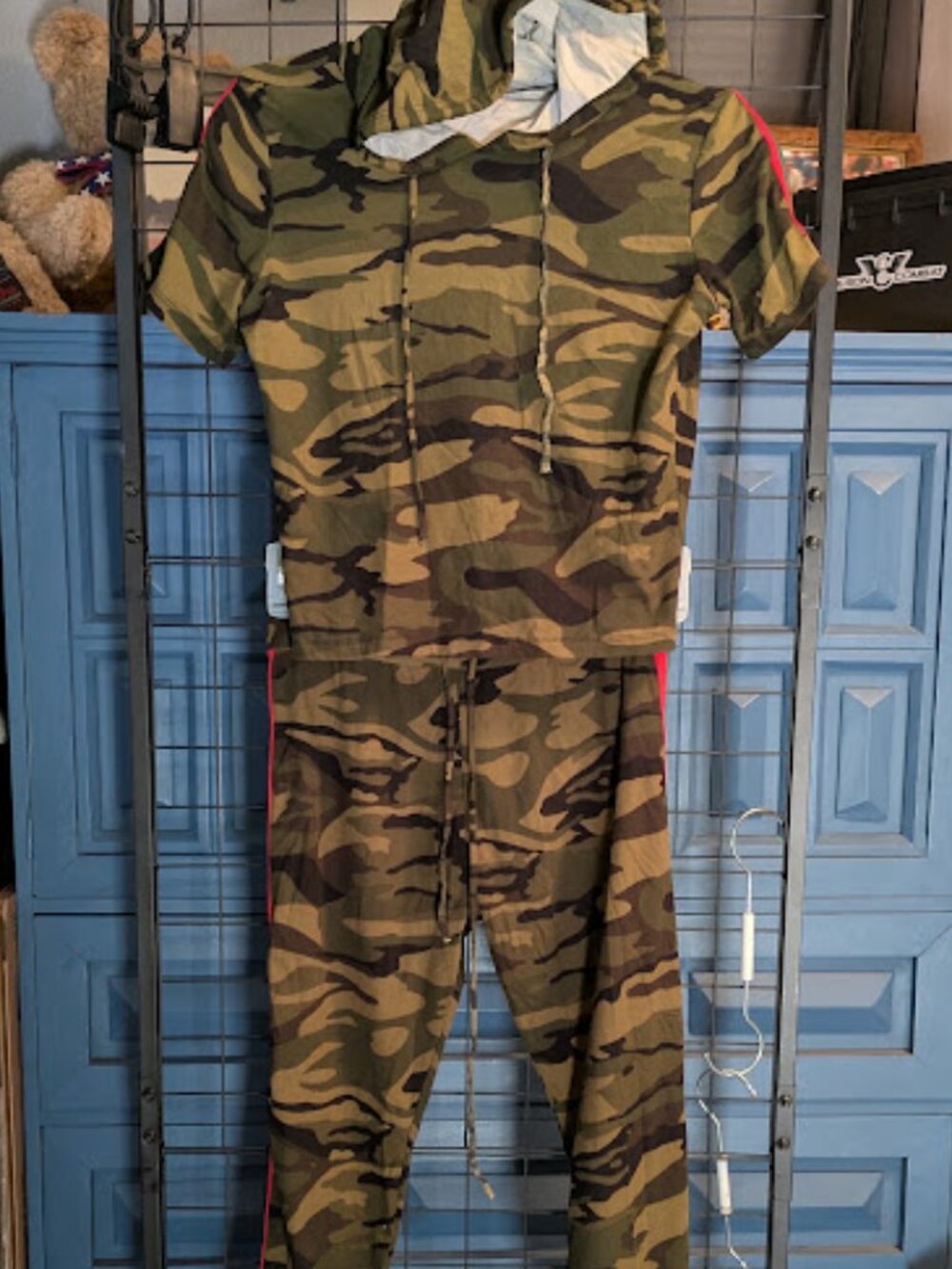 SJL APPAREL Green Camo Crop Top & Matching Track Pants